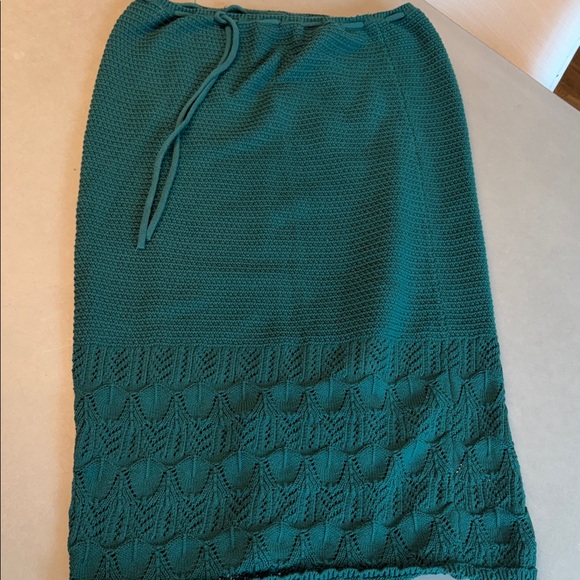 Zara Green pointelle/Knit Skirt never worn! Top available in separate listing - Picture 2 of 2